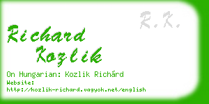 richard kozlik business card