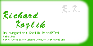 richard kozlik business card